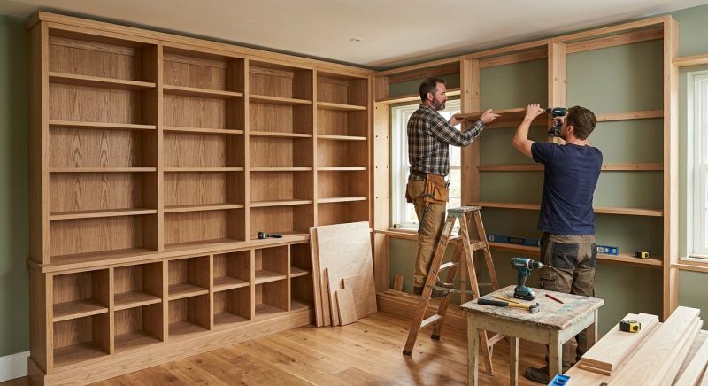 Built In Bookcase Installation in Winston Salem, NC